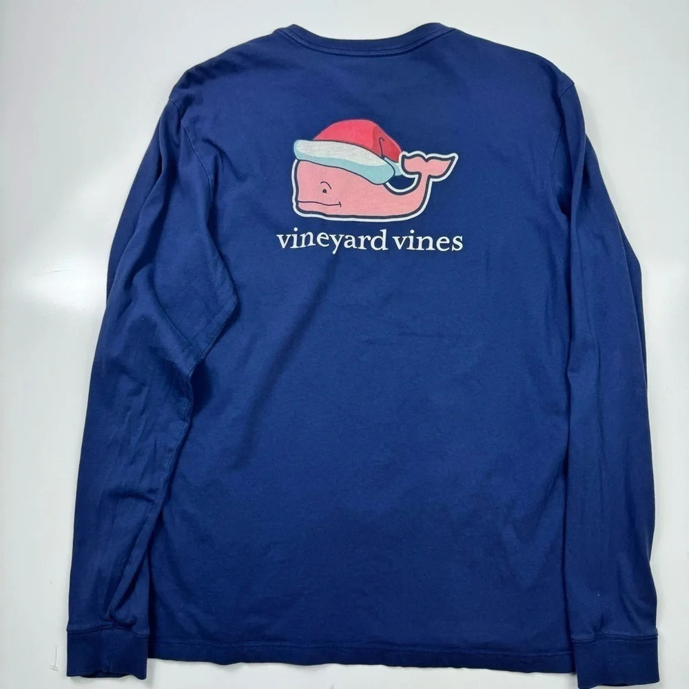 Vineyard Vines Happy Holidays Long Sleeve T-Shirt Size Medium
